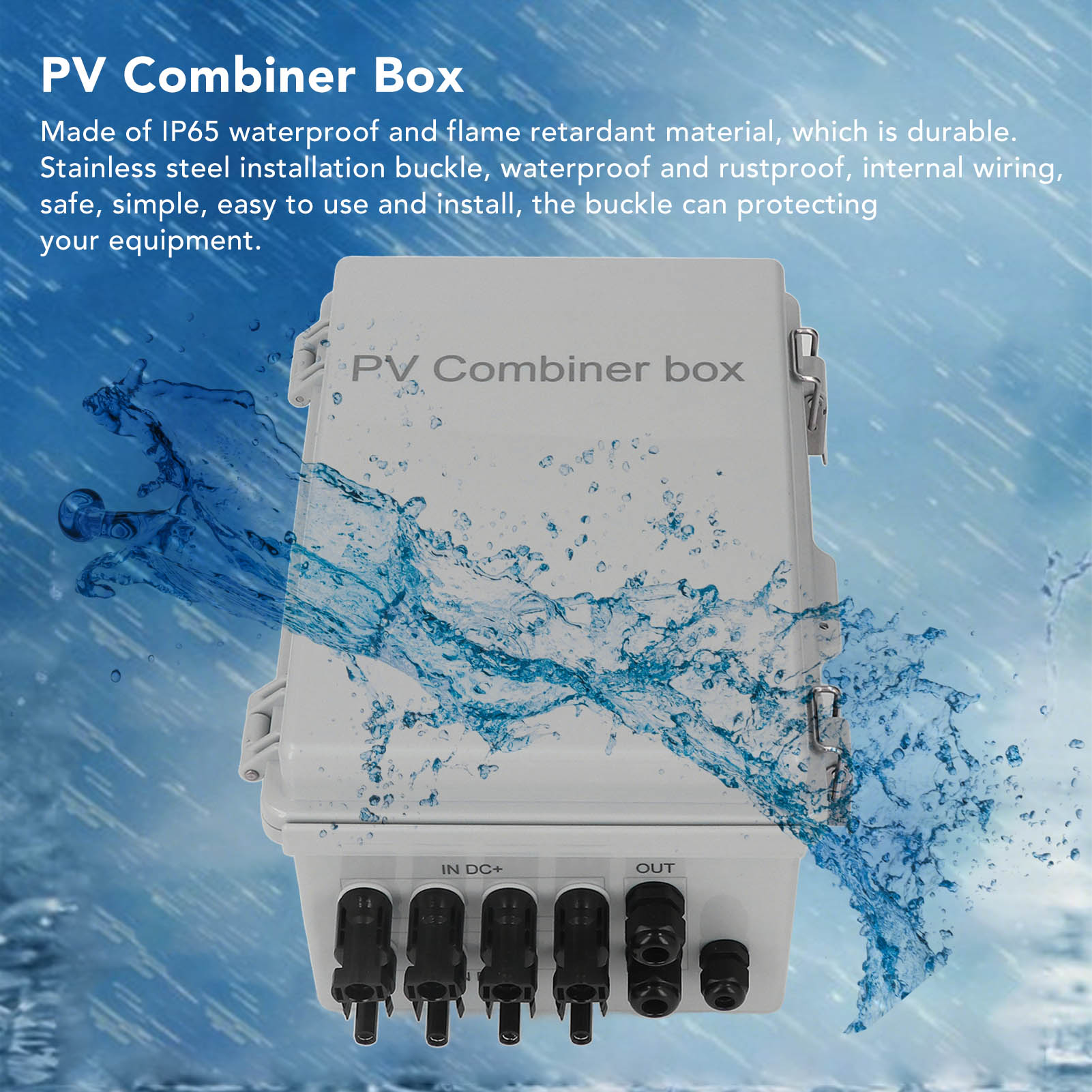 PV Combiner Box, DC 500V Solar Combiner Box for Protection. 
