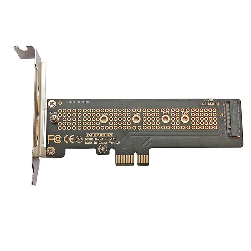 NVMe PCIe M.2 NGFF SSD to PCIe X1 4.0 adapter card with bracket. 