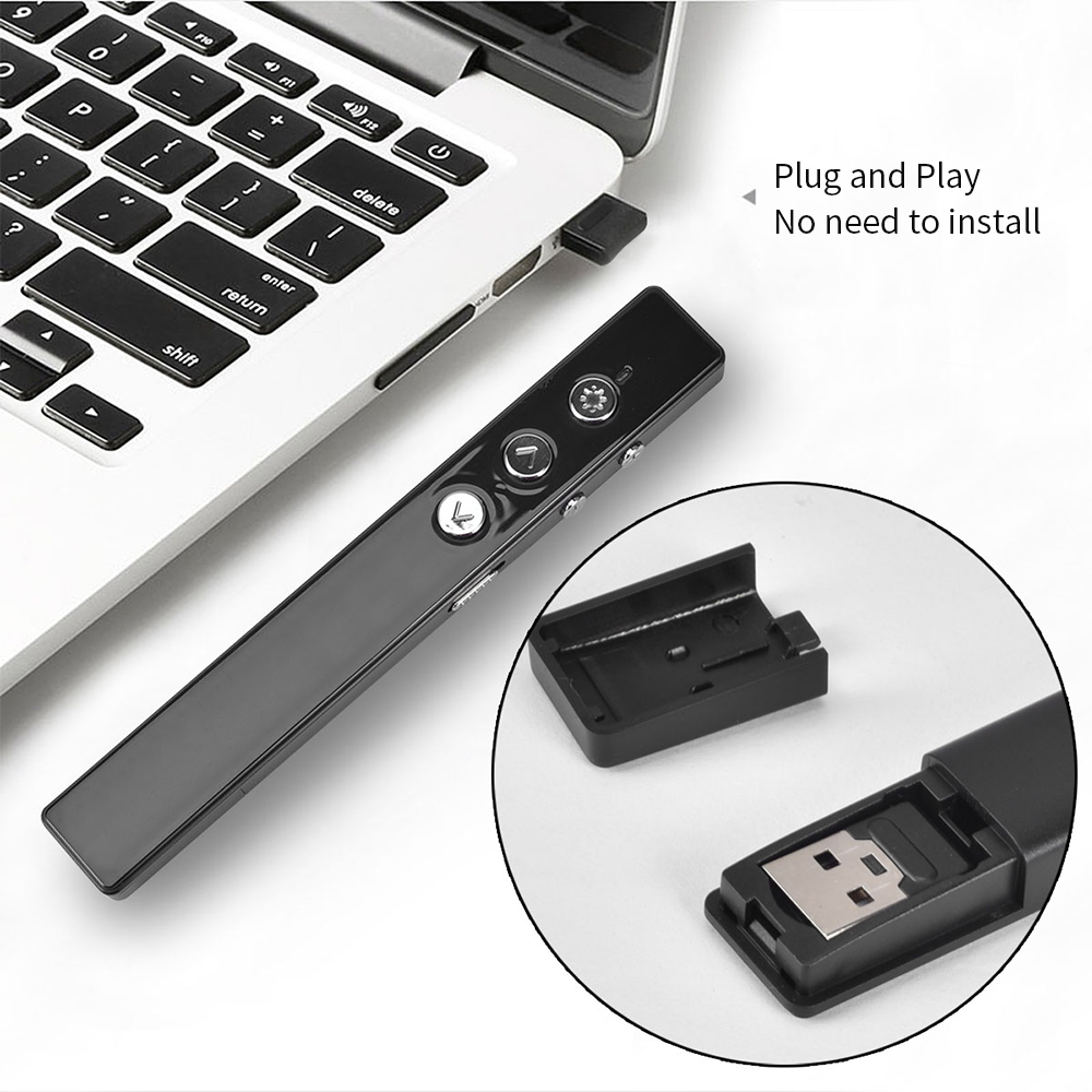 PPT Flip Pen Wireless Presenter PPT Clicker Multifunction Electronic Projection Pen Laser Flip Pen Remote Control PR-20 White. 