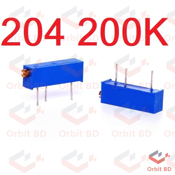 3006 204 200K Multiturn Precision Variable Resistor Cermet 200K Ohm Potentiometer 200K Ohm 204 3 Pin 750mW 19mm Trimpot Trimmer Side Linear Trimming Potentiometer VR Pot Electrical Circuitry & Parts. 