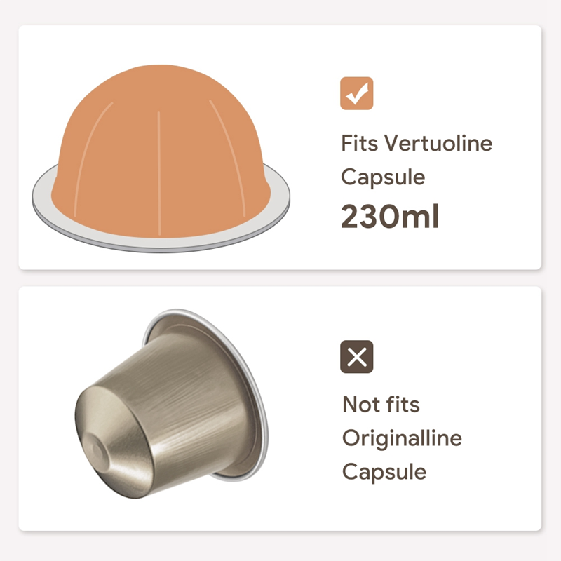 1Set Replacement Parts for Nespresso Vertuo Next Reusable Capsule Vertuoline Refillable Coffee Filter. 