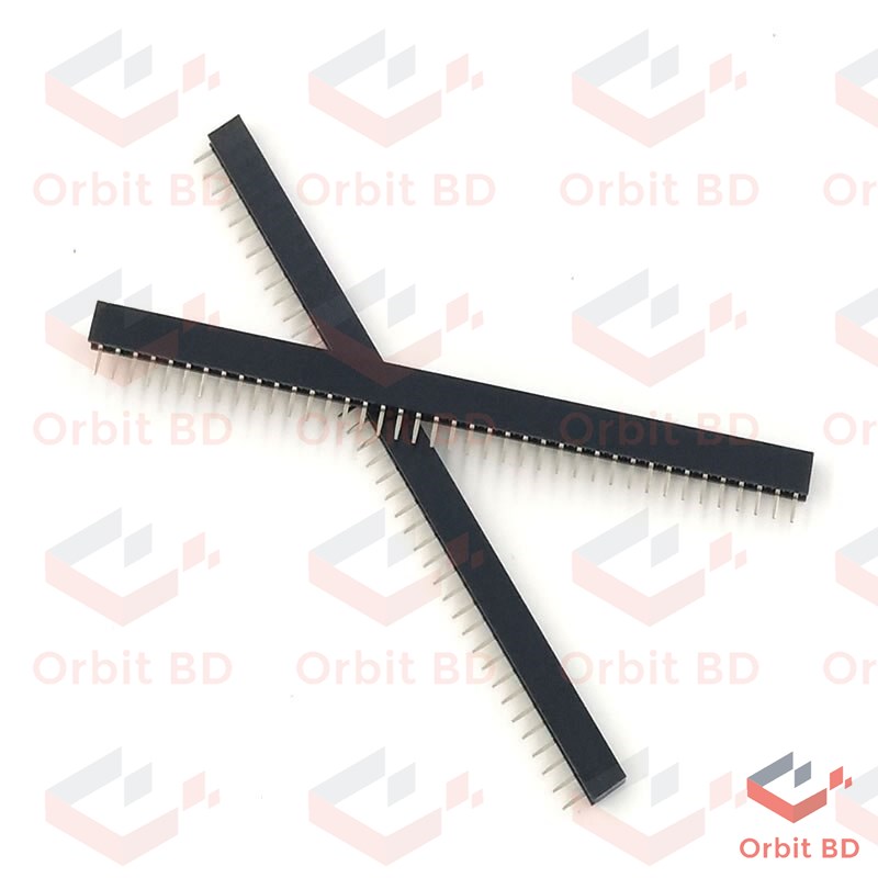 2Pcs Female Header Female Header Pin 40x1 Straight Pins Single Row 2.54mm Pitch Pin Female Header Connector Strip For Electronics Project Breadboard Friendly. 