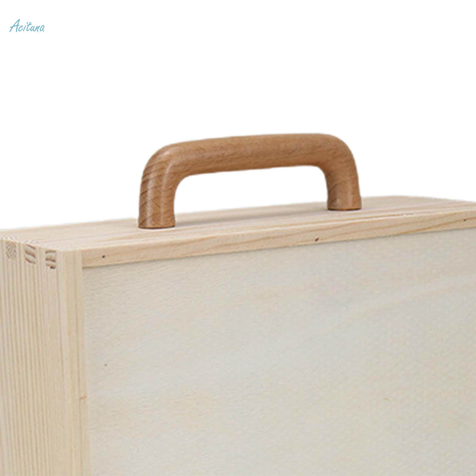 Wooden Box with Handle, Wooden Boxes for Crafts, with Lid Empty Portable Wooden Gift Boxes for Presents, Trinket Box for Wedding DIY Home Decor. 