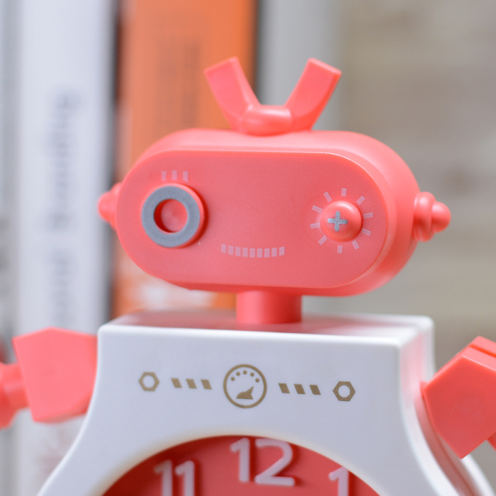 Korean Style Cute Creative Table-Mounted Robot Alarm Clock Student Wake-up Clock Stationery Store Supply Daily Necessities Wholesale. 