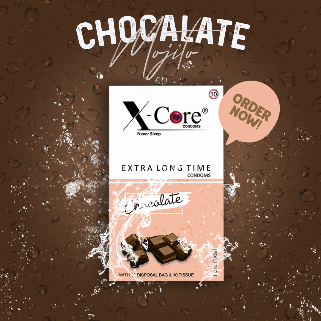 XCore Extra Time Dotted Condom (Chocolate Flavoured) - 3pcs Pack(India). 
