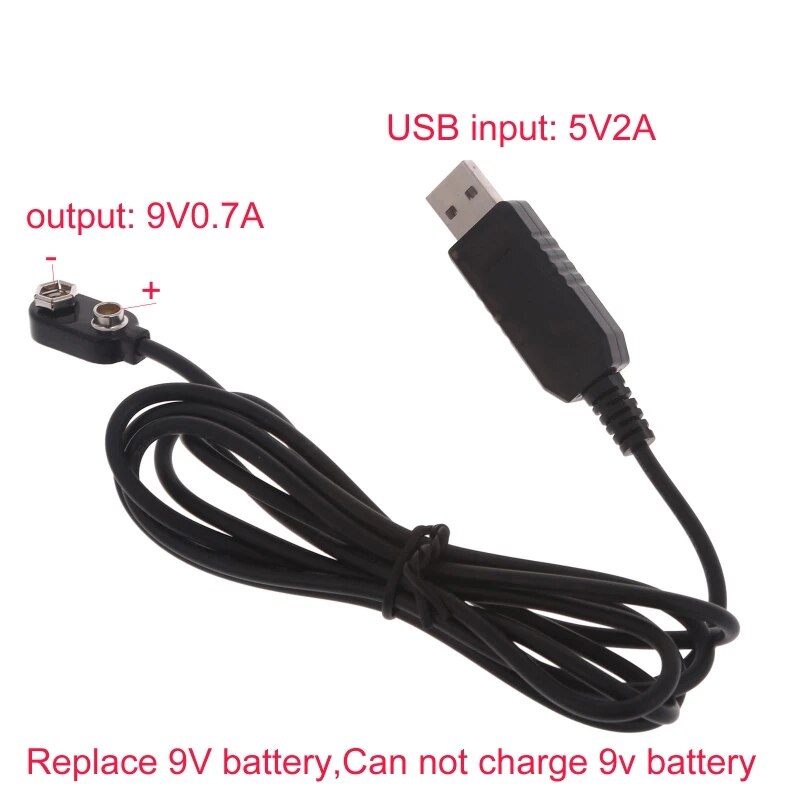 Universal USB Mains Convert 6F22 9V Battery Eliminators Replace 9V Battery USB Power Supply Cable Battery Eliminators. 
