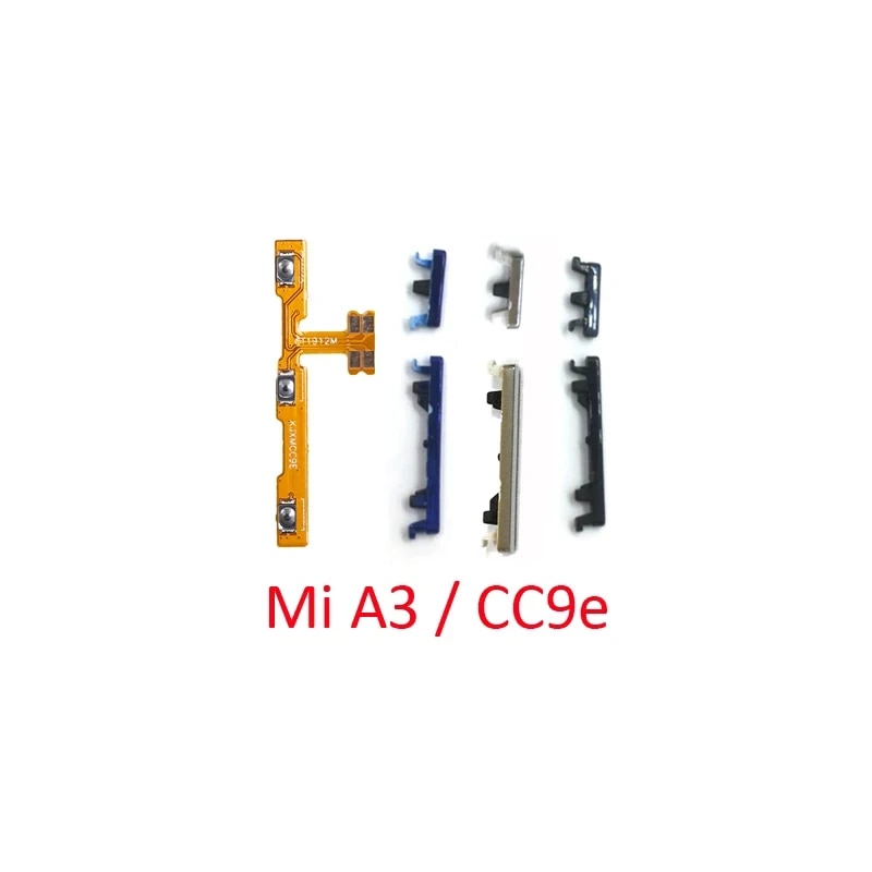 For Xiaomi Mi A1 A2 Lite A3 CC9e Phone New Power Volume Button Flex Cable On Off Internal External Side Key Parts. 