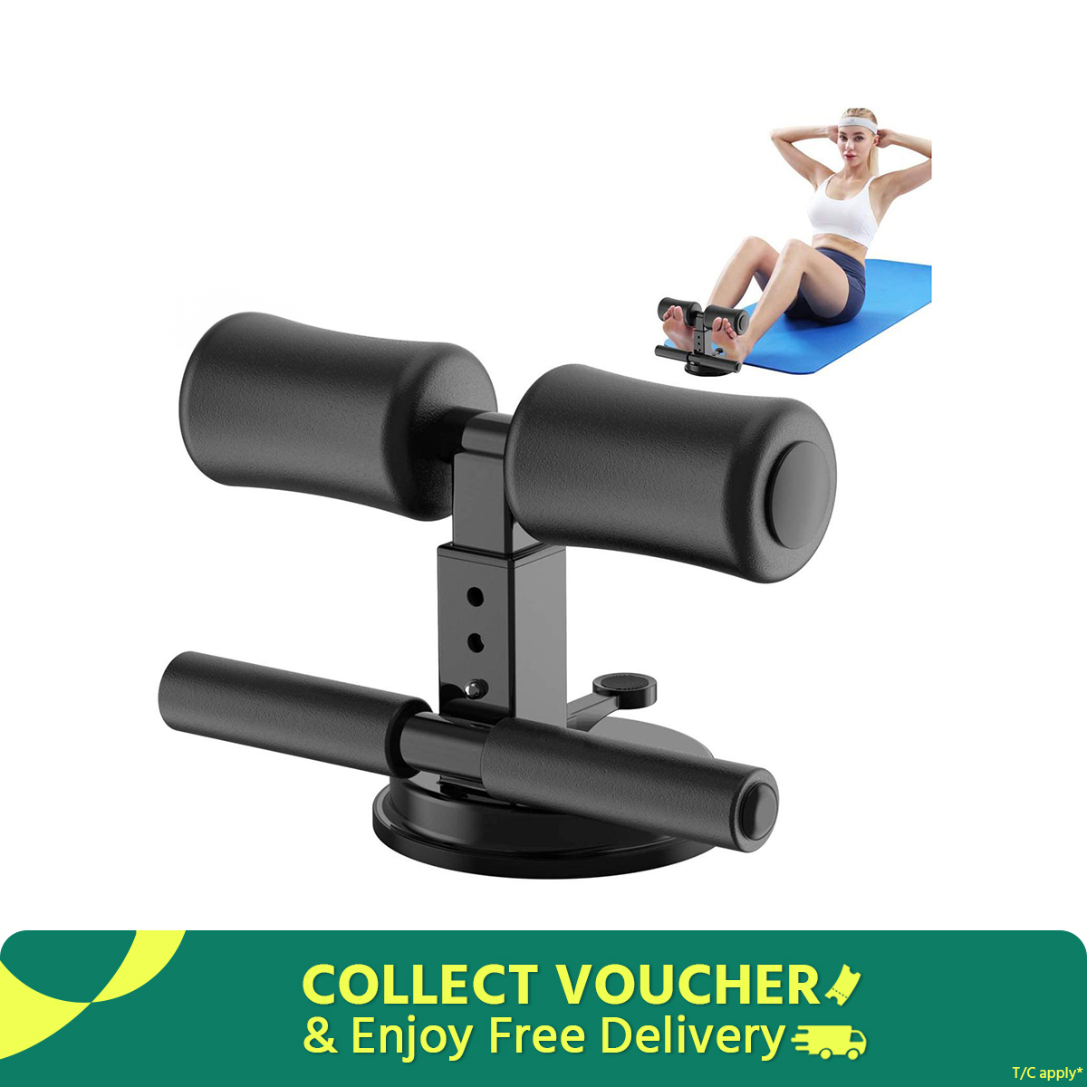 Sit Up Bar Portable Adjustable Sit ups Assistant Device Ab Workout Equipment Self Suction Sit up Floor Bar Abdominal Leg Muscle Training