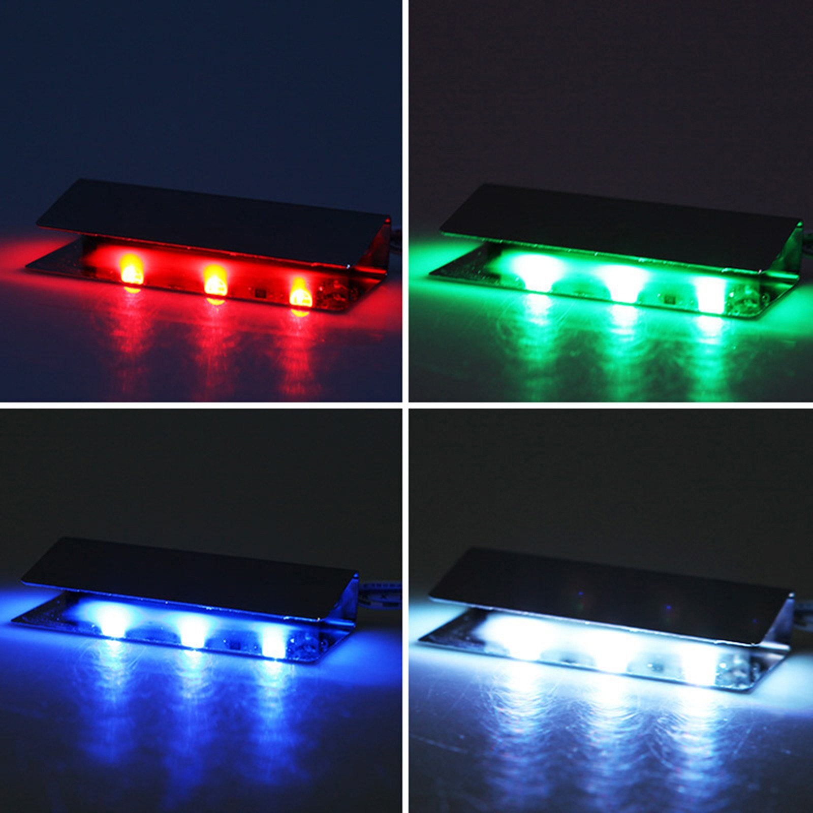 RGB LED Clip On Glass Shelf Lighting Under Cabinet Night Lights Kit for Glass Edge Shelf with Remote Control - eu-8pcs. 