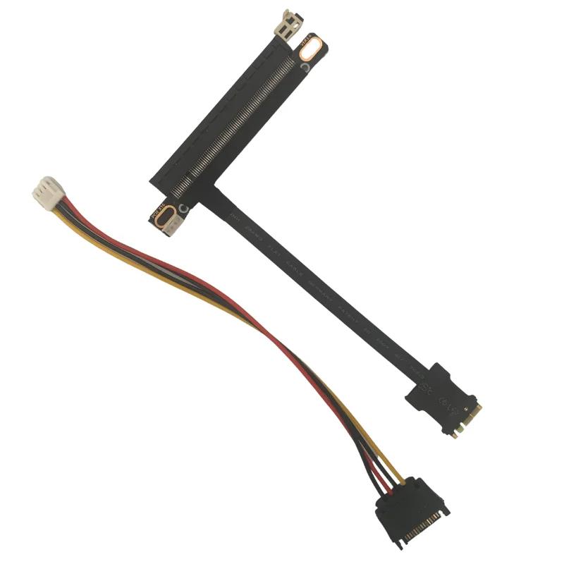 Graphics Mining Extender Cable M.2 WiFi To x16 M.2 A.E Key NGFF PCI-E 3.0 X16 Video Card GPU Riser Adapter Cable 4PIN 6Pin Power. 