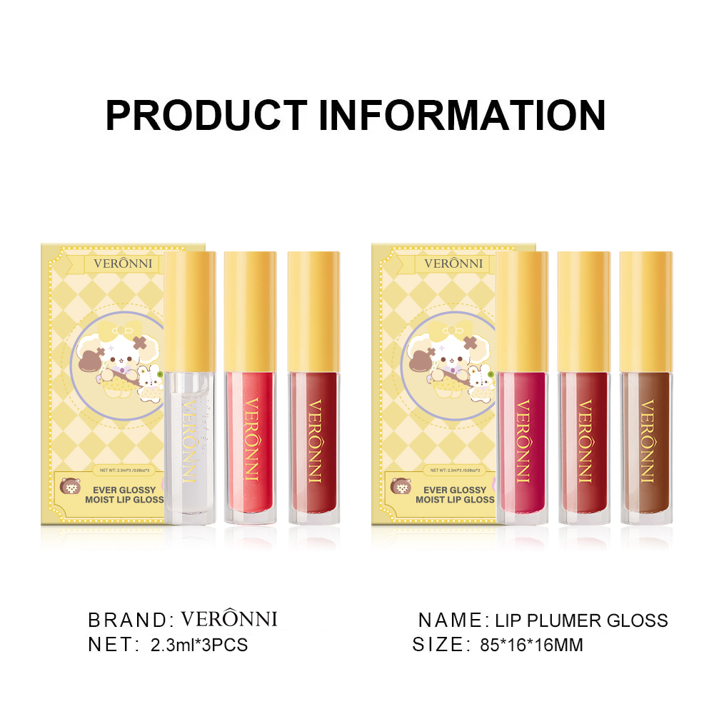 VERONNI 3 Pcs Lipstick Set Makeup for Women Waterproof Long Lasting Cosmetics Korean Makeup Matte lipstick. 