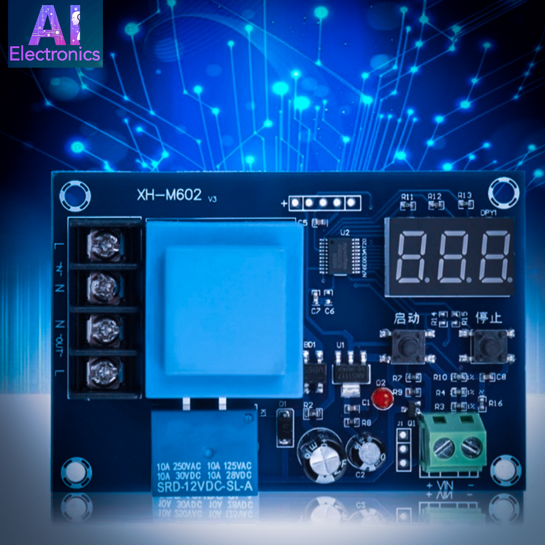 XH-M602 Digital Control Charging Control Module AC220V Lithium Li-ion Storage Charger Control Switch Protection Board. 