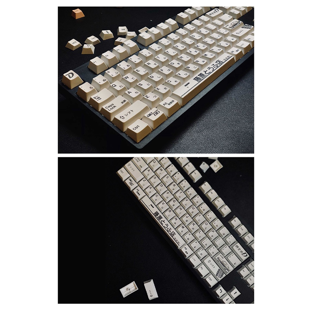 124 Keys Japanese PBT White AE86 Initial D Cherry Keycaps for Cherry MX Keyboard 61 68 84 87 96 98 104. 