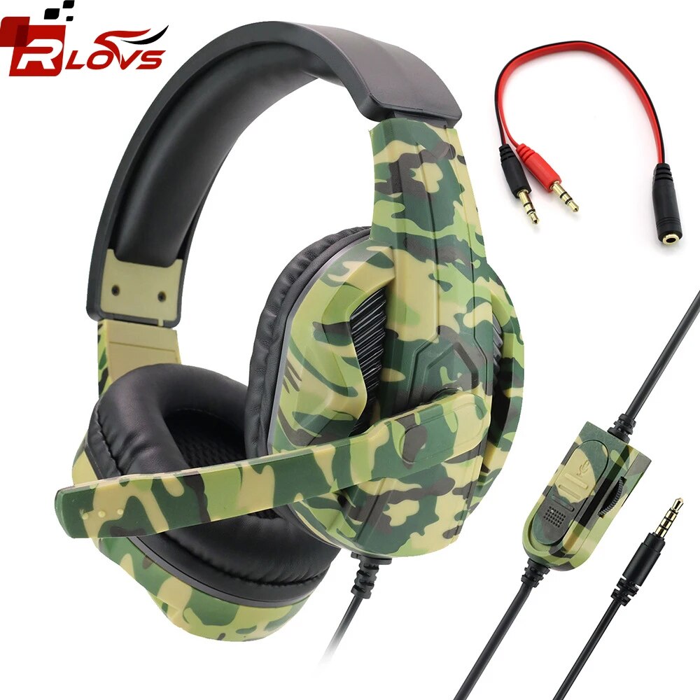 RLOVS Wired Gaming Headphones With Microphone For Computer PS4 PS5 Xbox Bass Stereo PC High Sound Quality Wired Headset Gifts. 