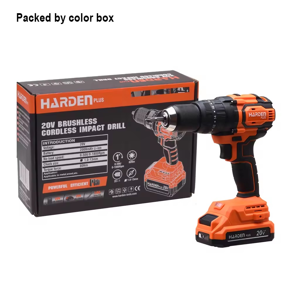HARDEN 20V Brushless Motor Cordless Drill Machine, impact wrench, Cordless Screwdriver Top quality High Quality Model: 758228. 