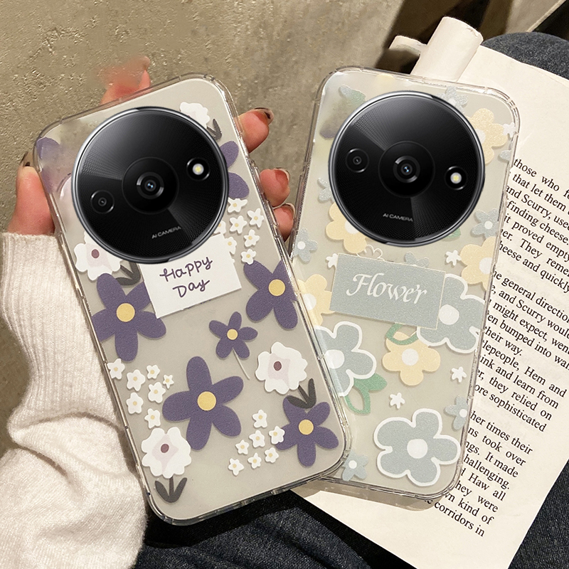 For Redmi A3 Case Flower Shell with Soft Silicone for Fashion and Anti Drop Protection for Redmi A3 Back Cover