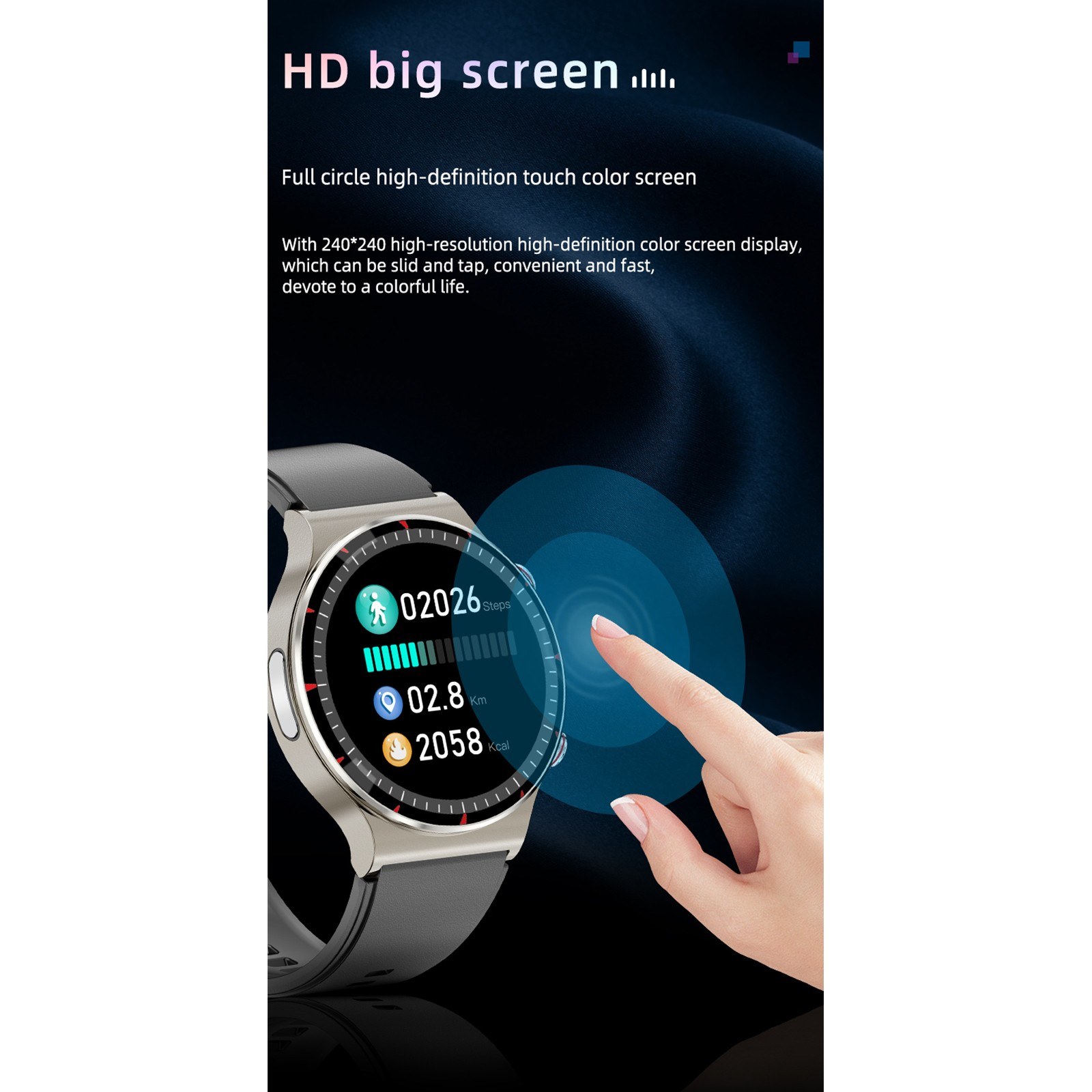 G08 1.28-inch Screen Smartwatch ECG/HRV/Blood Pressure/Oxygen/Temperature Monitoring Smart Watch - TPU Strap-#1. 