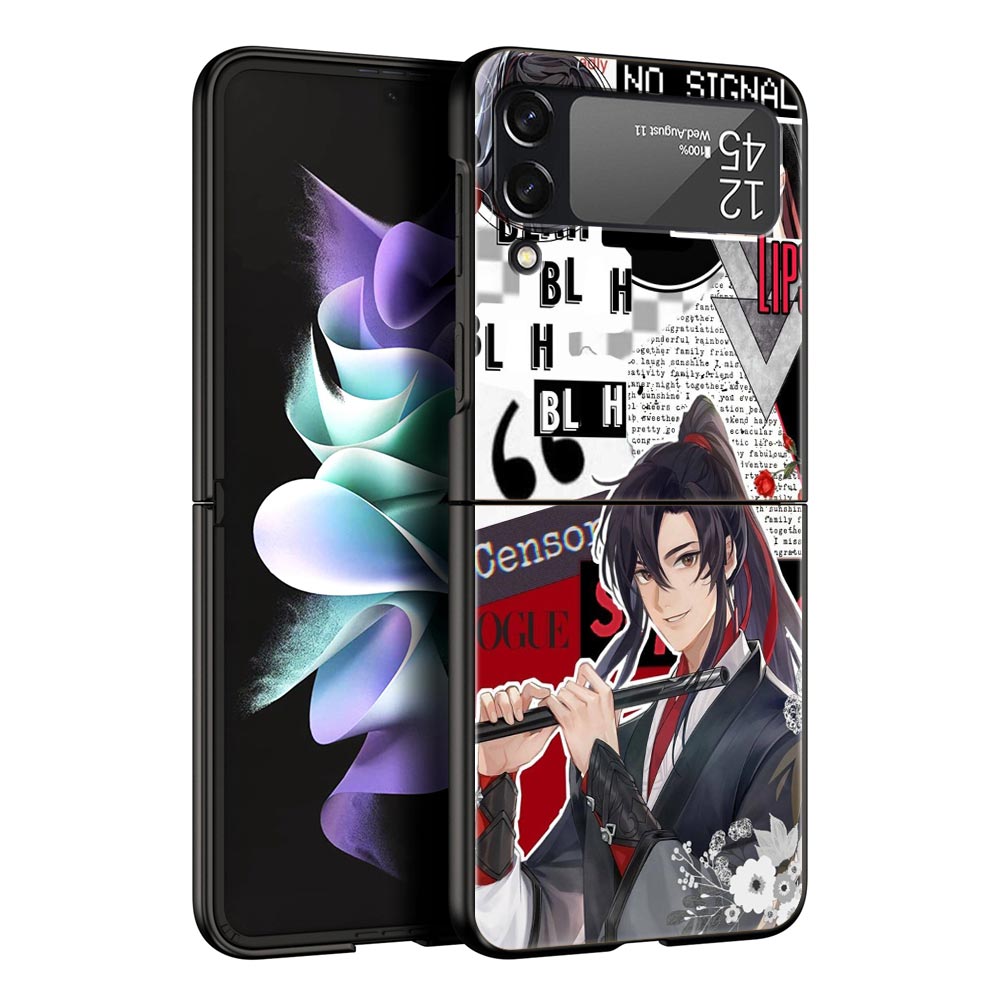 MDZS Anime Mo Dao Zu Shi Phone Case for Samsung Galaxy Z Flip 3 4 5G Black Folding Mobile Shell Hard Fundas Coque Protect Cover. 