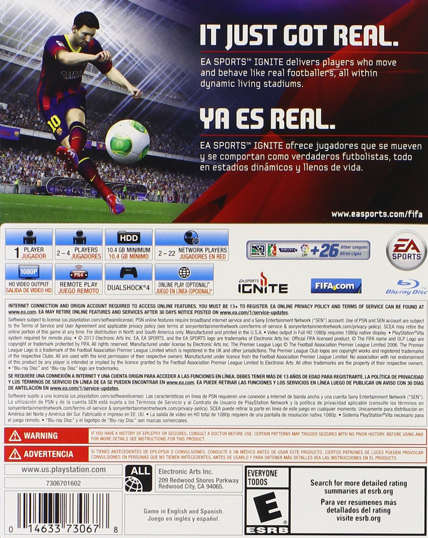 Fifa 14 PS4 - 4 Disk Version Video Game controller Gaming station Console Gamepad command Gameplay consoles super. 
