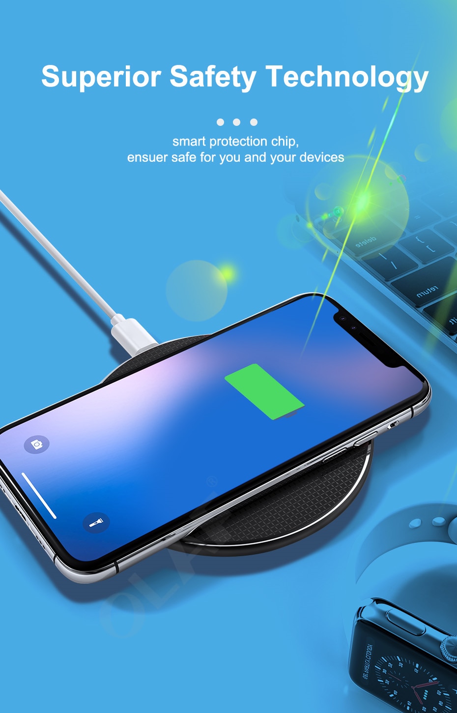 【happy one】10W Wireless For Galaxy A3 2017 A5 A7 A8 2016  j1 2016 S7 edge USB Fast Charging pad. 