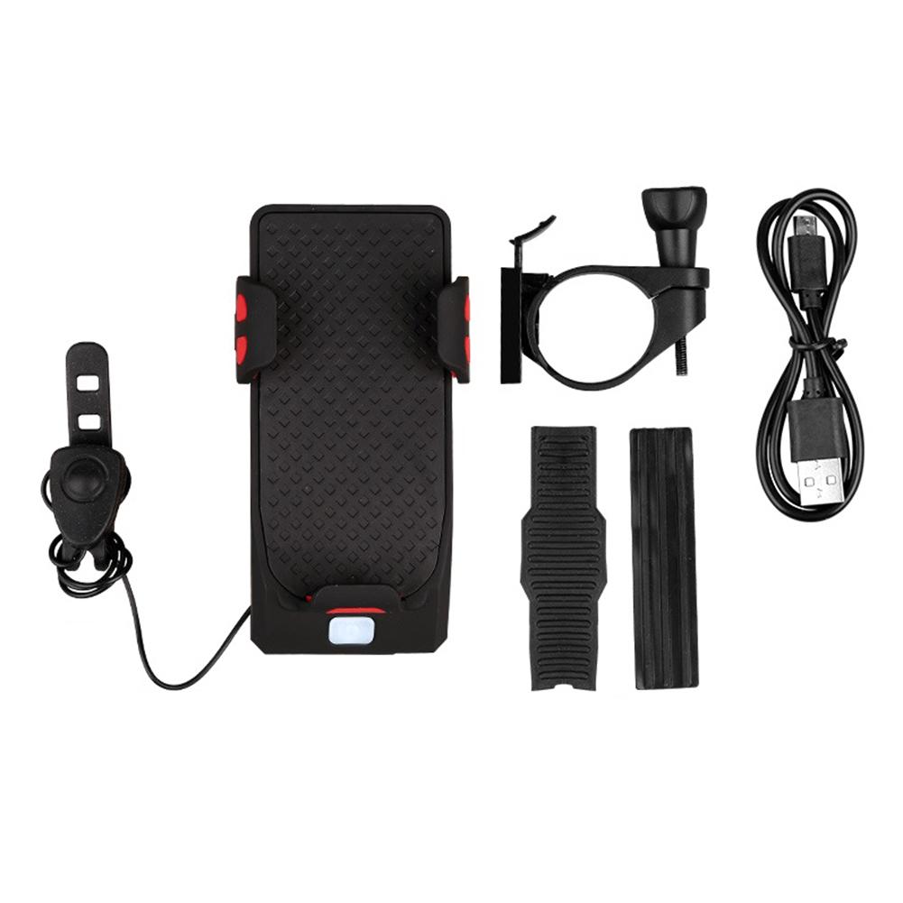 4 in 1 Bicycle USB Rechargeable Led Bicycle Light with Horn and Mobile Holder With PowerBank. 
