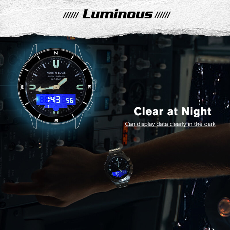 NORTH EDGE Snow 50M Waterproof Intelligent Sports Watch. 