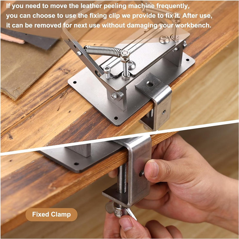 Manual Leather Splitter, Leather Skiving Tools with Clamp, Leather Skiver Machine for Leather Craft Working Tool. 