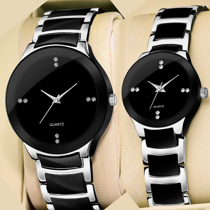 Black metal 2024 couple watches