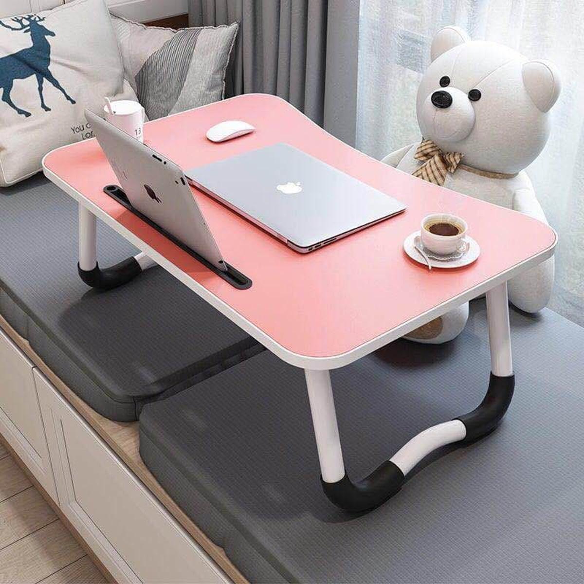 Adjustable Folding Dormitory Lap Desk Portable Bed Laptop Table for Couch and Sofa, Breakfast Tray, Notebook Stand Reading Holder