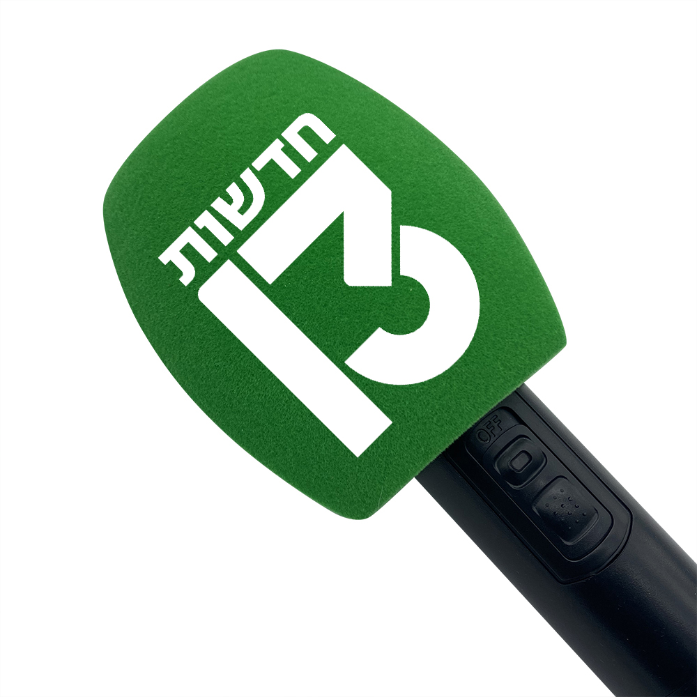 Customized Flocking Microphone Foam Printing Covers Mic Windscreen Logo Sponge Windsshield For TV Stations Reporters Interview. 