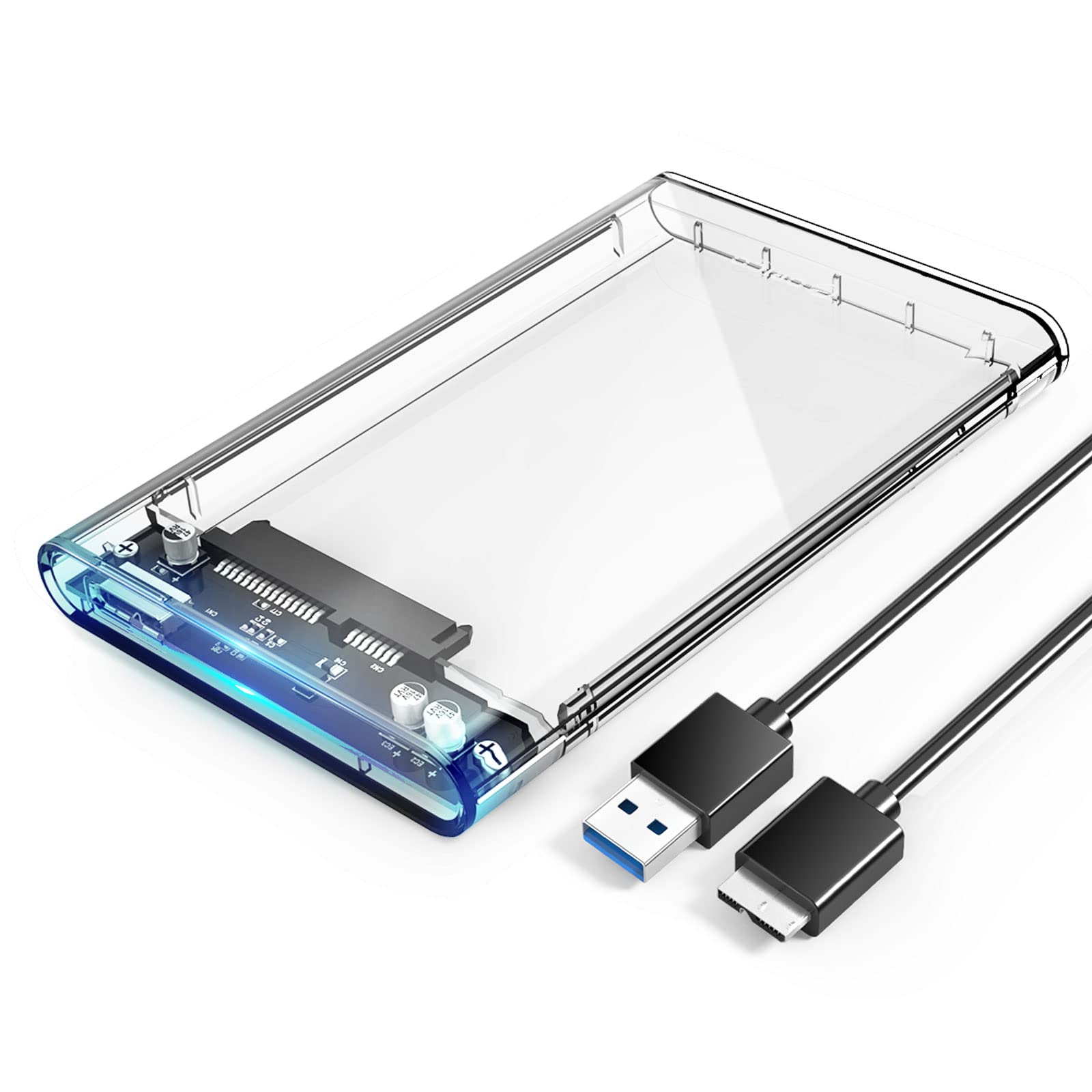 Transparent USB 3.0 2.5inch SATA HDD ,SSD External Enclosure Mobile Hard Disk Drive Box Case