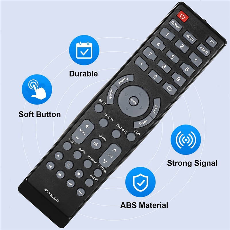 For Insignia TV Remote Controller NS-RC02A-12/ NS-RC01A-12/ NS-19E450A11/ NS-32L450A11 English. 