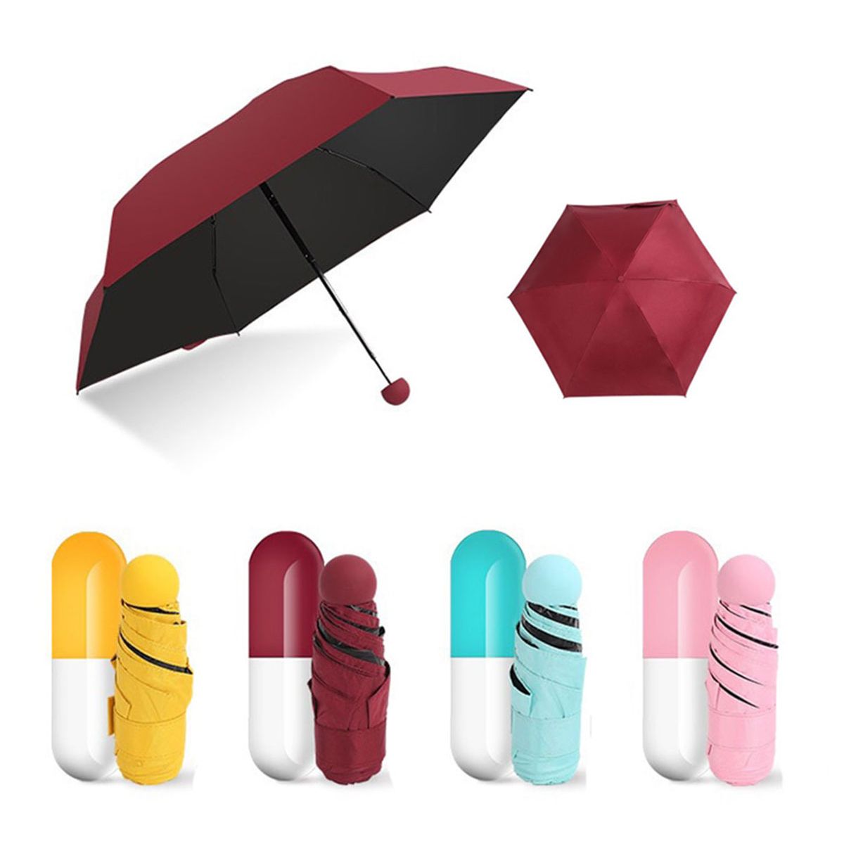 Ensemble Yourself - Superb Quality - Windproof Pocket Capsule Umbrella - Multi-color - Trend and Needful - Well Inspired & Crafted