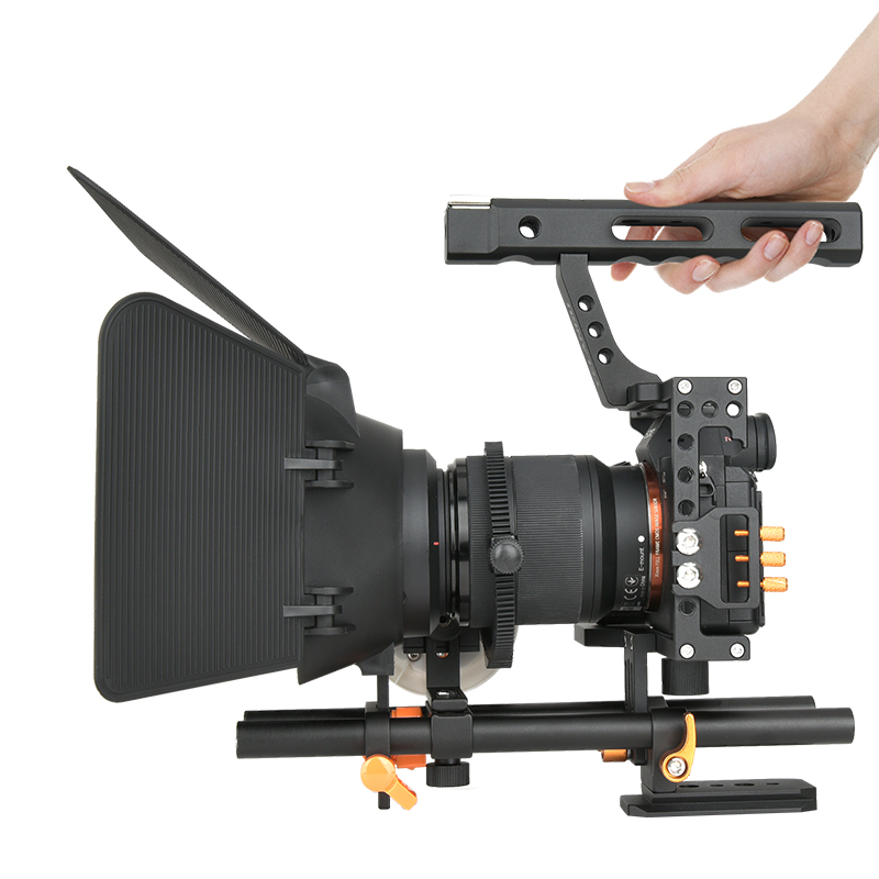 YELANGU Camera Cage Rig Kit for Sony A7S A7 A7R A72 A7RII A7SII A6000 A6500 A6300 with Dual Cold Shoe Mounts 1/4 Inch Threads. 