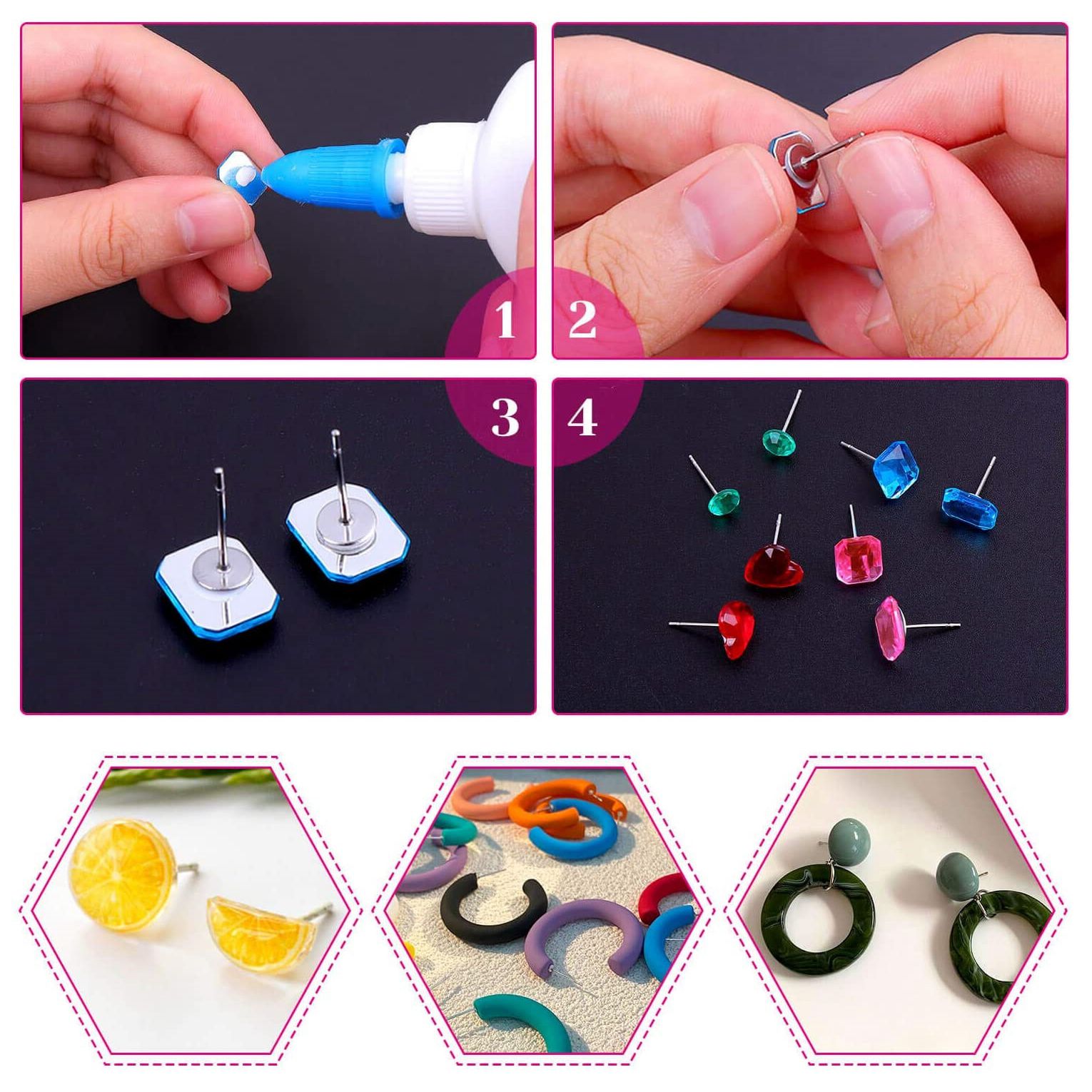 1650Pcs Earring Posts and Backs,Earring Making Supplies and Earring Backs for Studs for DIY Earrings and Jewelry Making. 