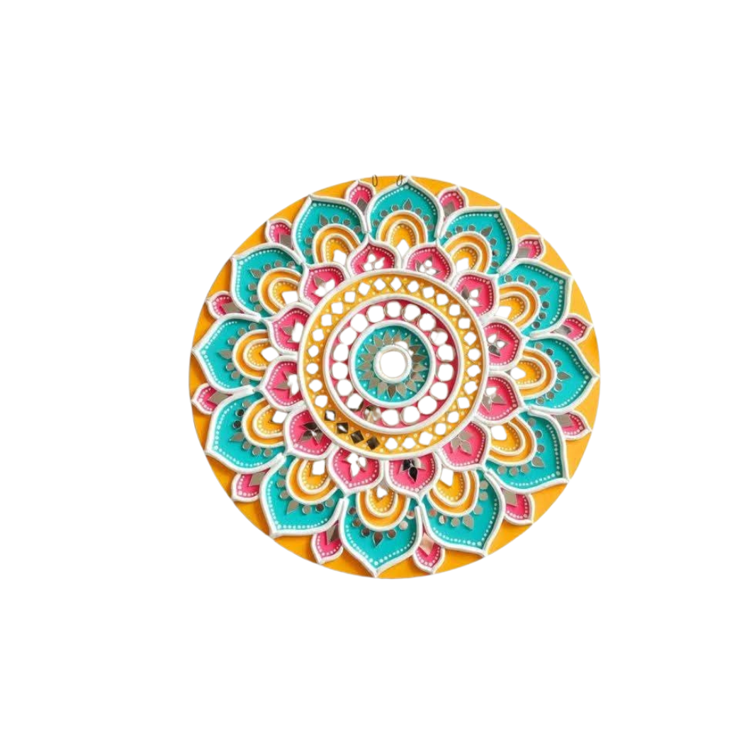 Mandala Round Cut Out 1 pic Marked Wooden MDF Boards Art and Craft Painting Cutout DIY Work Work Home, Decor Artistic (10 * 10 Inch). 