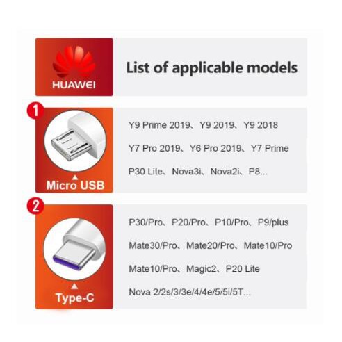 HUAWEI SUPER Fast Charger 2.4A 5v 9V android Type-C Micro USB NOVA3I Cable Y6p nova2i 2i Y9 Y7 Y6 Y5 Pro 2019 Nova3i Nova2i Nova3e. 