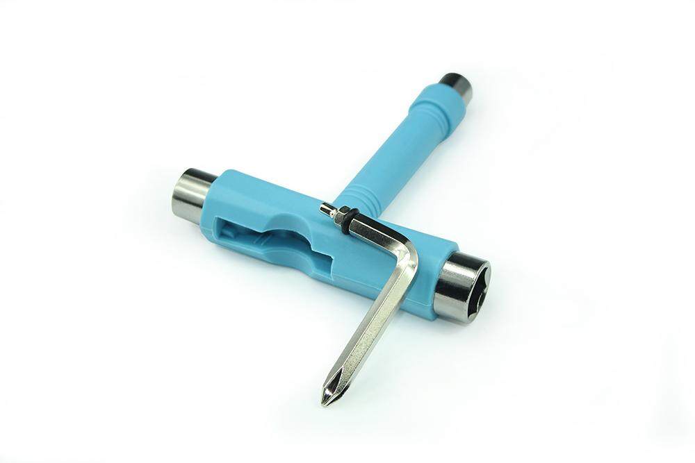 T Type Skate Scooter Skateboard Tools Kick Scooter Mini L Wrench Set(Blue). 