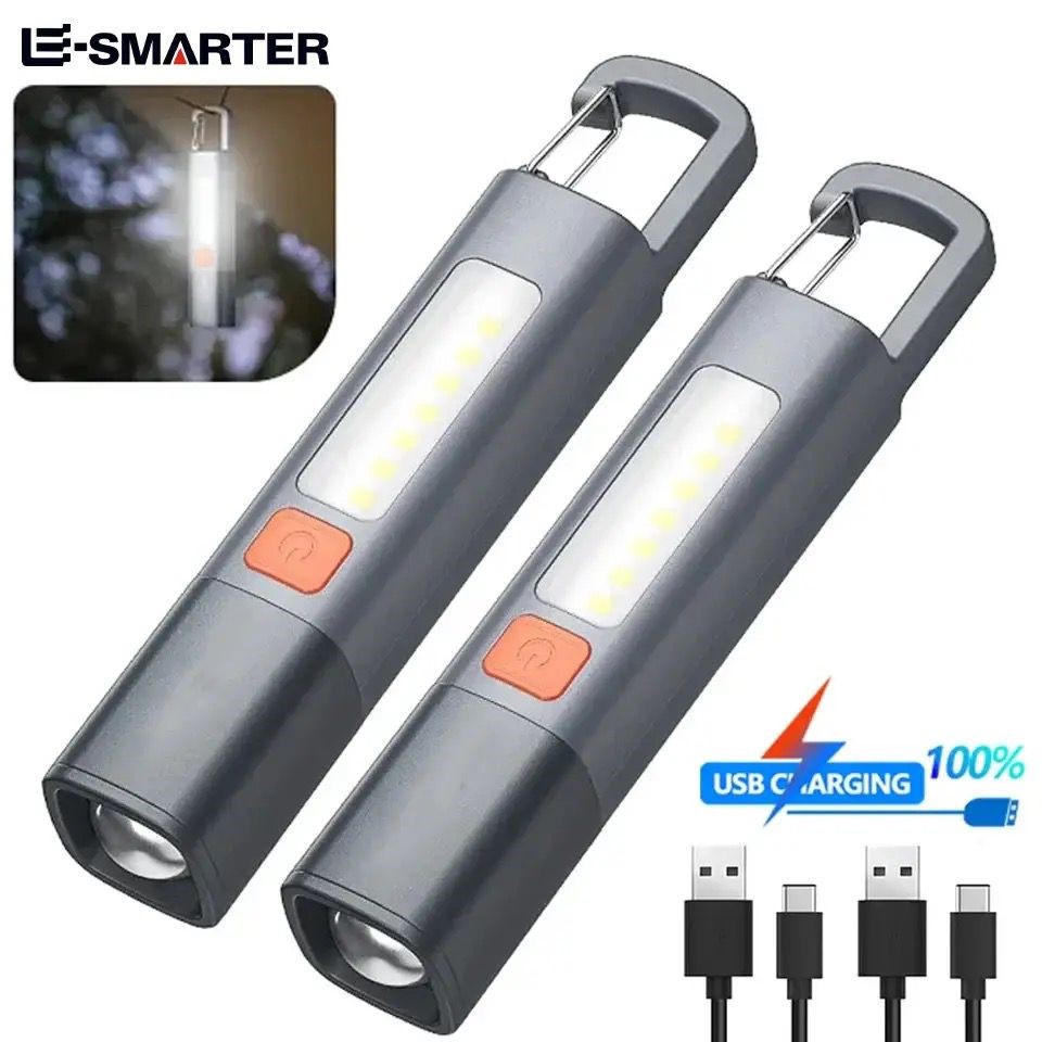 Smiling Shark G1 Flashlight, 2025 Newest High-Brightness LED Handy Light, 3 Modes Dimming, Zoom Adjustment, 600 Lumens, Flashlight, Bright, IPX7 Waterproof, Type-C Rechargeable, Lightweight, Compact