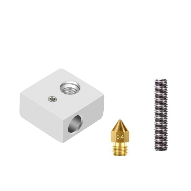 DIY Hotend Kit Nozzle MK8 Extruder Throat Heater 1.75mm/0.4mm Extruder Heater Block For Raprep i3 Anet A2 A8 3D Printer Parts