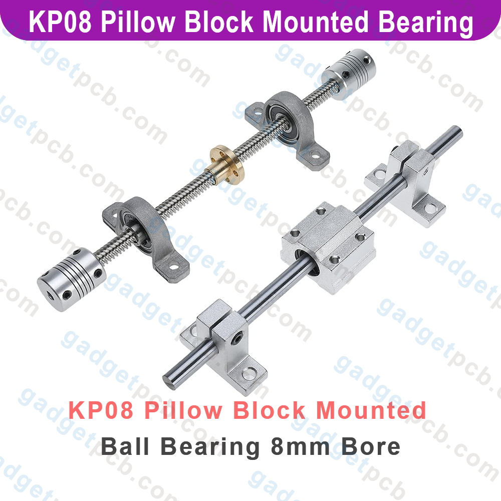 Zinc Alloy KP08 P08 Pillow Block Mounted Ball Bearing 8mm Bore Diameter For CNC Machine 3D Printer All Kinds Of Electronics Projects. 
