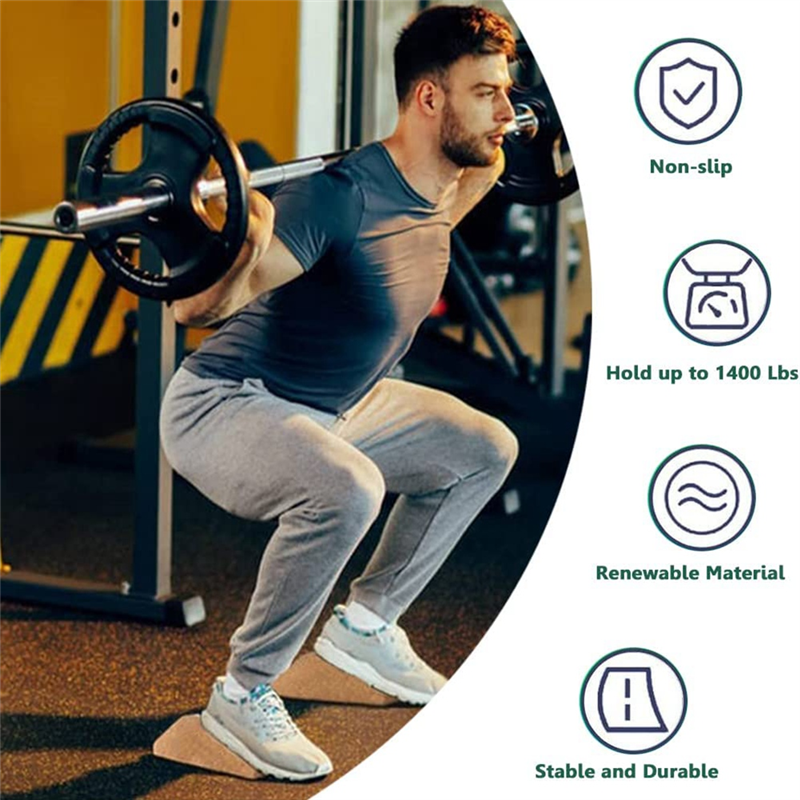 2PCS Cork Squat Wedge Block Non Squat Ramp,Squat Platform for Heel Elevated Squats and Calf Raises,Slant Board. 