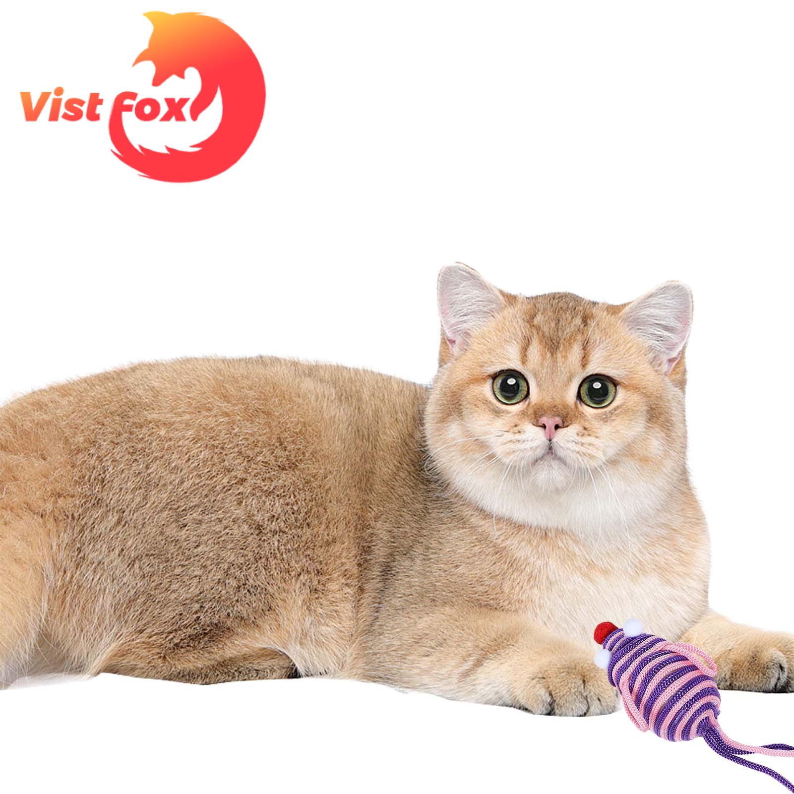 Vist Fox Cat Chewing Toy Attractive Simulation Mouse Funny Cat Toy. 