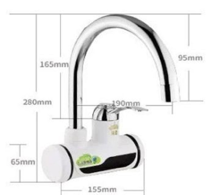 Electric Digital Display Instant Hot Water Tap With Hand Shower, Tankless Electric Faucet, Digital Bathroom Heater. 