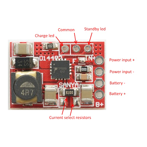 TP5000 4.2V/3.6V 1A Lithium Iron Phosphate Battery Charging Management Module Circuit. 