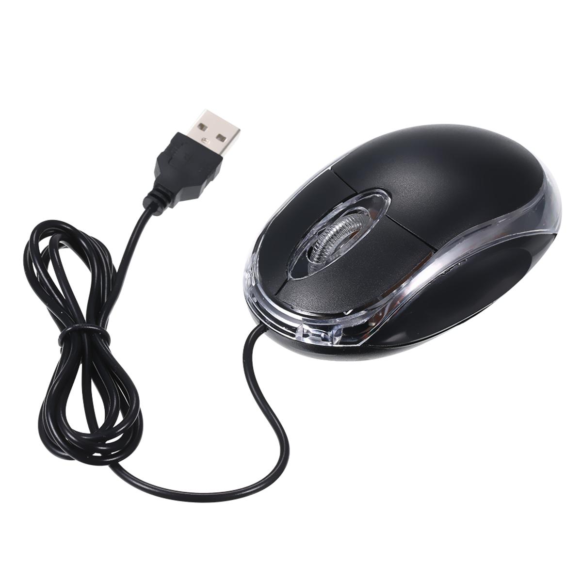 HXSJ Wired Mouse 800Dpi Optical M-ini Portable Mobile Mouse With Usb Port 3 Buttons For Pc Lapt-op Deskt-op Fit For Left/Right Hand