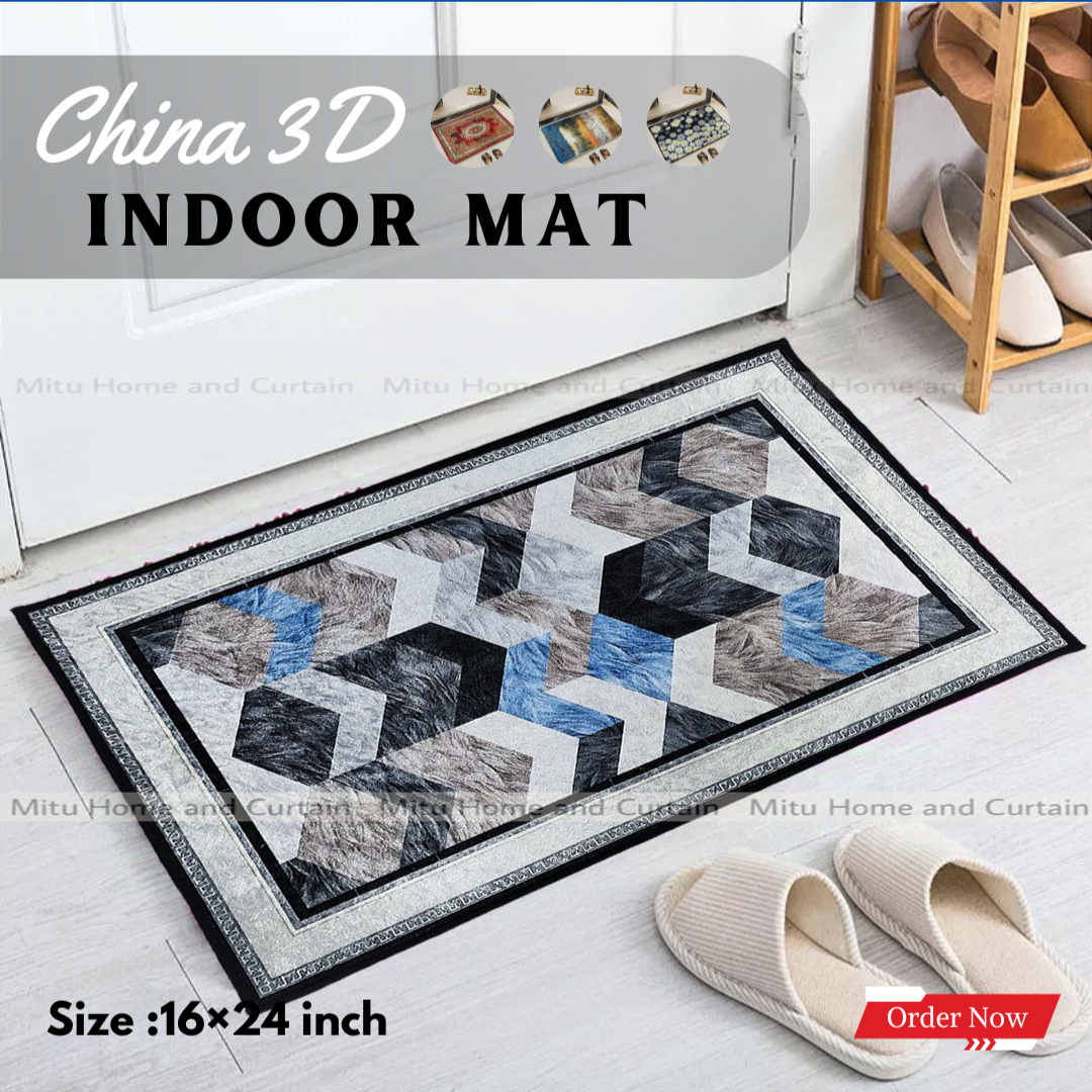 China 3D Door Mat Paposh Doormat Water Absorbent Floor mat 16 * 24 inch anti slip mat Red , Blue , Black , White Indoor mat Room mat Rugs carpet. 