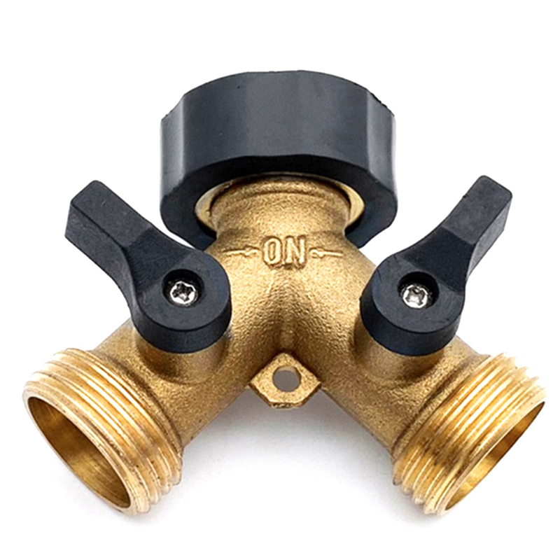 Garden Hose Splitter Hose Distributor Y Splitter 2 Valves with 2 Extra Rubber Washer. 