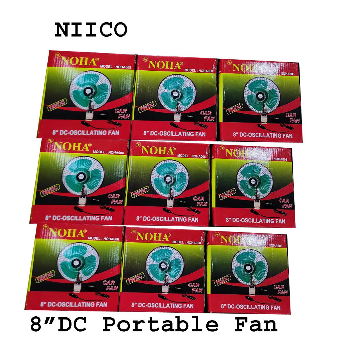 12V DC Portable Oscillating 8" Fan -NOAH. 