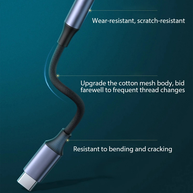 DAMILE 09U Type C to 3.5mm Adapt Jsaux To Usb C To 3.5MM Headphone Jack Adapter Audio Cable. 